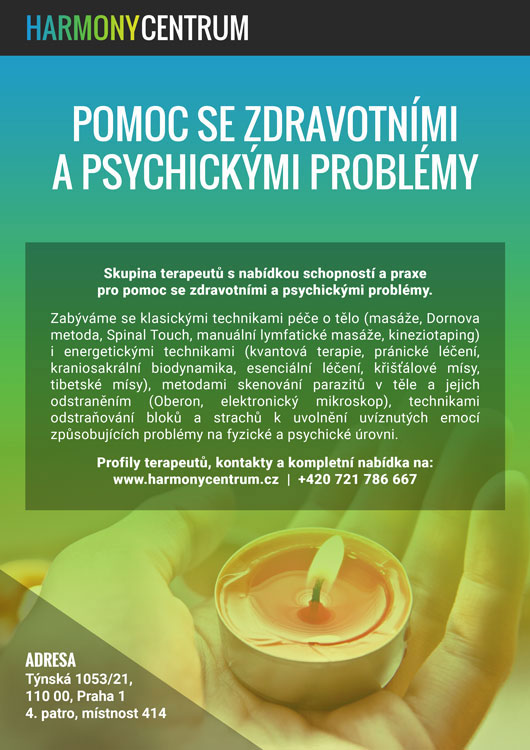 Leták Harmony Centrum Pomoc se zdravotními a psychickými problémy